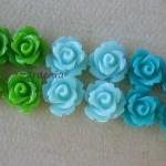 20pcs - Mini Rose Flower Cabochons - 10mm - Resin..