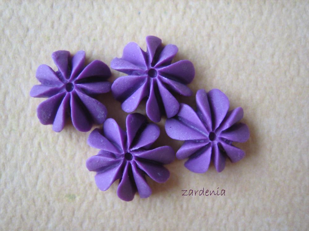 4pcs - Mini Coral Cabochons - Resin - Violet - 10mm - Findings By Zardenia